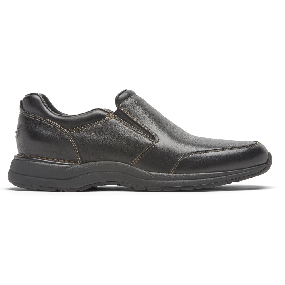 Rockport Edge Hill 2 Double Gore Slip-On - Mens Walking Shoes - Black - NZ (ZIF-572410)